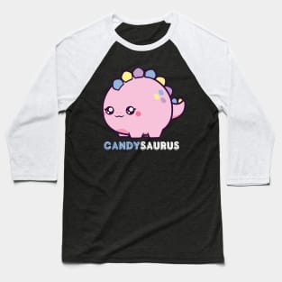 Candysaurus Stegosaurus Dinosaur Halloween Candy Corn Baseball T-Shirt
